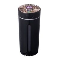 Humidificateur D'Air Sans Fil LumièRes ColoréEs Muet USB Fogger Purifier 800MAh Rechargeable Cool Mist Maker pour Voiture Noir