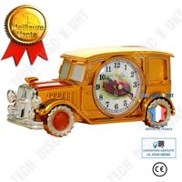 TD® Réveil de voiture vintage Horloge de table en plastique de pointeur numérique rétro nostalgique
