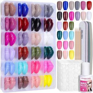 KIT FAUX ONGLES 24 Couleurs 576 Pièces Faux Ongles, Faux Ongles Ac