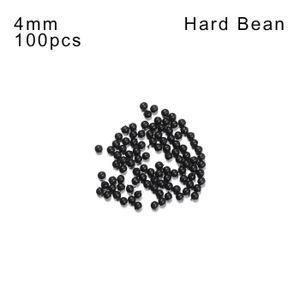 OUTILLAGE PÊCHE Outillage pêche,Perles de pêche noires rondes souples et dures de , lot de 100 pièces, bouchon spatial, leurres de - Hard Bean-4mm