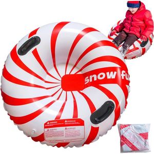 LUGE Luge Gonflable Snow Tube en Rouge/Blanc pour Enfan