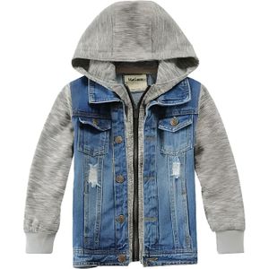 VESTE Enfants Garçons Denim Bleu Clair Veste en Jean Designer Toison Manches & Capuche Élégant Jeans Blouson Branché Mode Manteaux