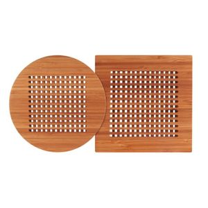 Lot De 2 Dessous De Plat En Bambou Ronds De 19 Cm - Antidérapants, Résistants à La Chaleur, Pour Protéger Tables Et Plans De Travail