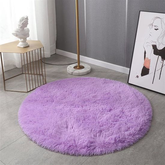Tapis Rond Doux Pour Enfants - Décoration Chambre Bébé Fille Avec Motif Animaux Marins Baleine Méduse