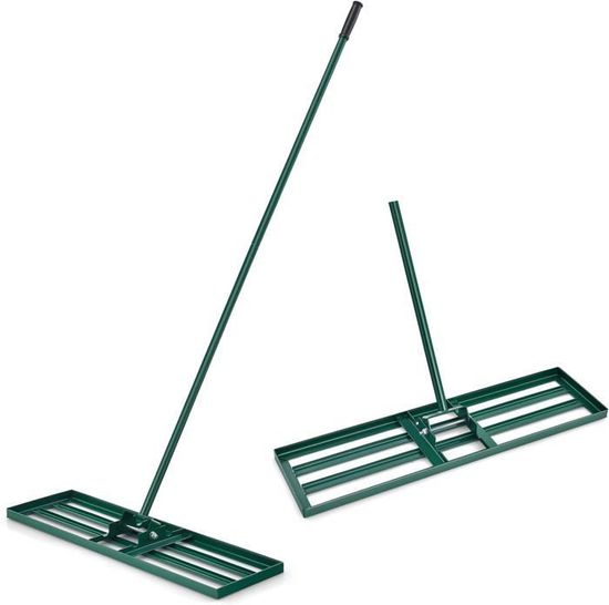 ASFASFq-Raclette à Gazon Pliable 45 X 65 Cm, Râteau De Pelouse Professionnelle Decoupee Au Laser Rateau Pour Poncage Decollement De Nivellement De Surface De Rateau Nivellement De Jardin 182cm