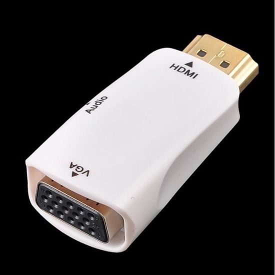 Convertisseur HDMI vers VGA Avec Jack - Blanc
