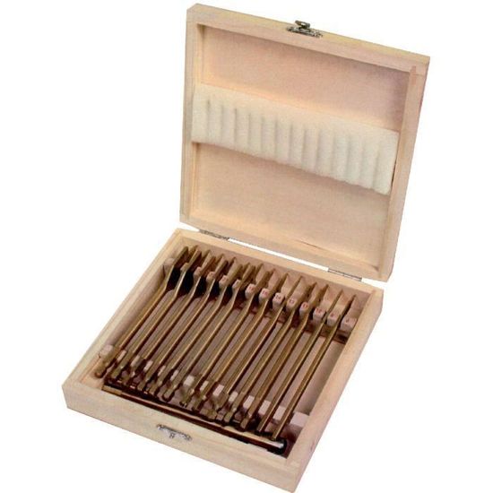 Kit 10 Mèches Plates à Bois - 6 à 32 Mm - Acier Carbone Traité Thermique - Pour Perceuse