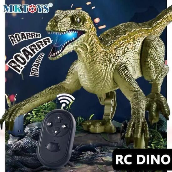 Dinosaure Télécommandé PREBOX Avec Rugissements, Pulvérisation Et Mouvements Réalistes - Jouet RC Pour Enfants 3-12 Ans
