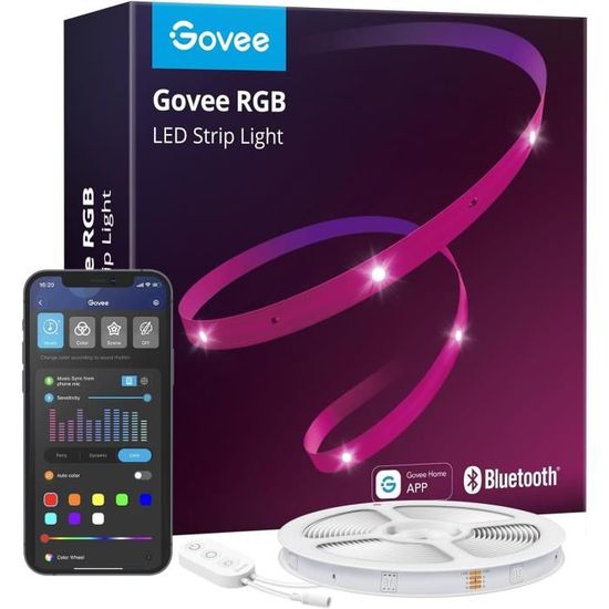 Ruban LED RGB Flexible 20 Mètres - Contrôle à Distance - Pour Décoration Intérieure (chambre, Salon, Cuisine...)