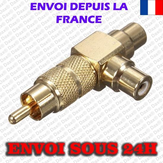 Adaptateur RCA 90 Degrés Plaqué Or RCA Male à RCA Femelle Jack Audio AV Adaptateurs TV