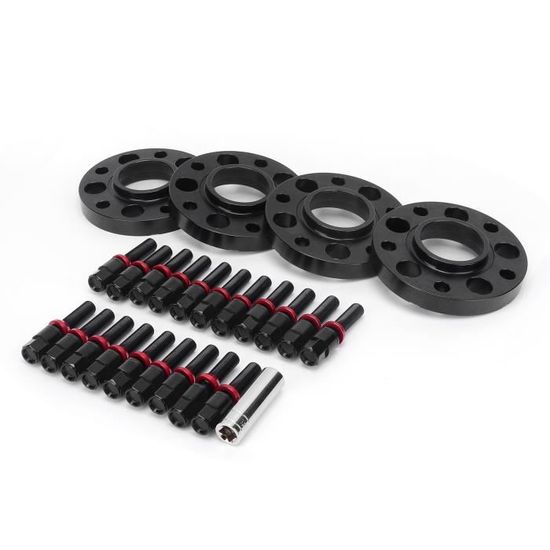 Kit 2 Entretoises De Roue + écrous Noirs - Après-vente - Pour élargir La Voie De Ta Voiture