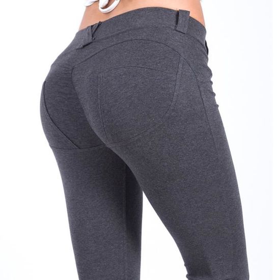 SotRong Pantalon Yoga Femme Jambe Droite Taille Haute Extensible Avec Poches - Uni S-XL