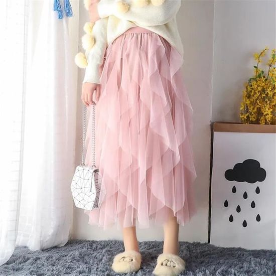 Robe De Soirée Longue Femme Maille Tulle - Style Ruche & Plissé - Noir - Taille Unique
