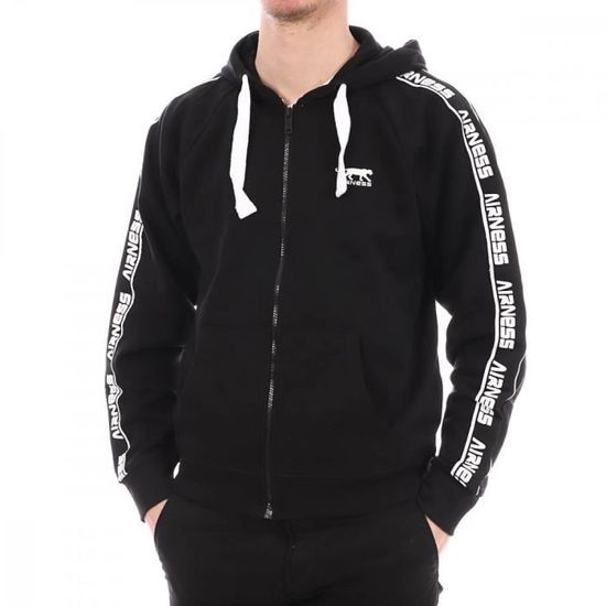 Sweat zippé homme noir AIRNESS NERVE Manches longues Col