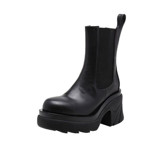 Bottines Combat Femme à Plateforme Et Talon épais - Marque Allegra K - Noir - Neuf Avec Emballage