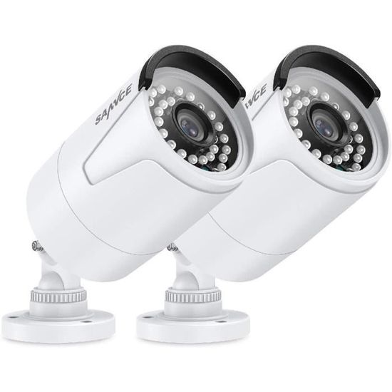 Caméras Factice Extérieur Avec LED Rouge - Lot De 2 - Pour Dissuasion Anti-vol - Installation Facile - Piles AA Non Incluses