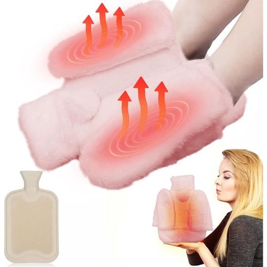 Chauffe Pied, 2 In 1 Chauffe-Pieds Peluche, Bouillotte De 1L