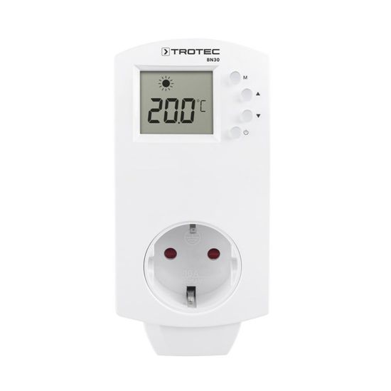 TROTEC BN30 Stekkerthermostaat, thermoschakelaar voor infraroodverwarming, kamerthermostaat, 5-30 °C