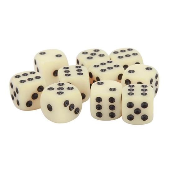 Jeu de dés 30PCS Dice Set 16MM Plastique 6 Faces Coins Ronds Dés Cubes ...