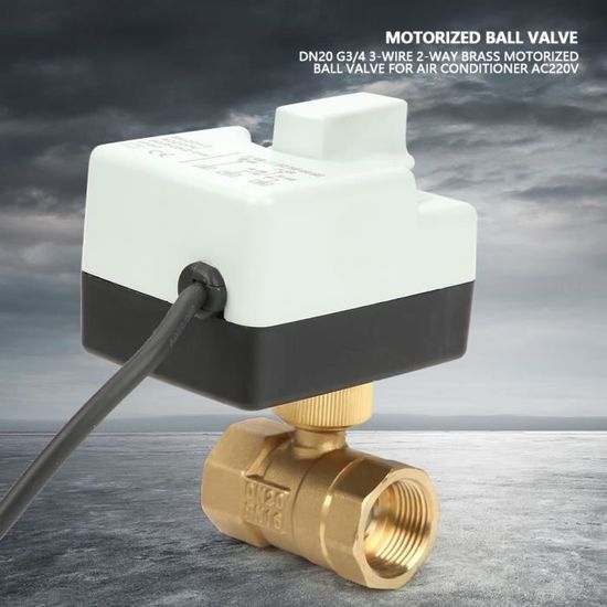 Fdit Vanne électrique AC 220V G3/4 'DN20 2 Voies 3 Fils En Laiton