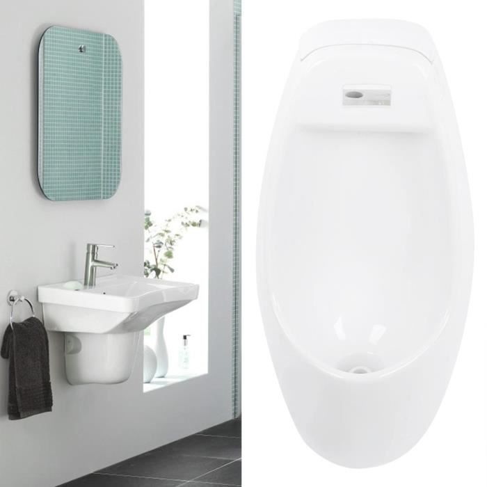 FHE Urinoir de Lavage en Céramique Toilette à Chasse d'Eau Murale à Induction Accessoire Salle de Bain