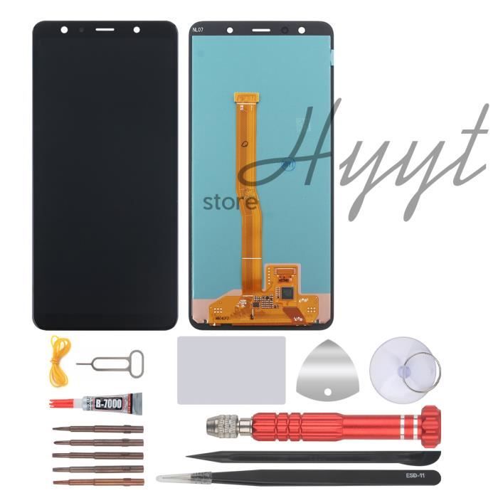 écran LCD Samsung Galaxy A7 2018 A750 + vitre tactile lcd + 9 en 1 Kit outils + Colle B7000