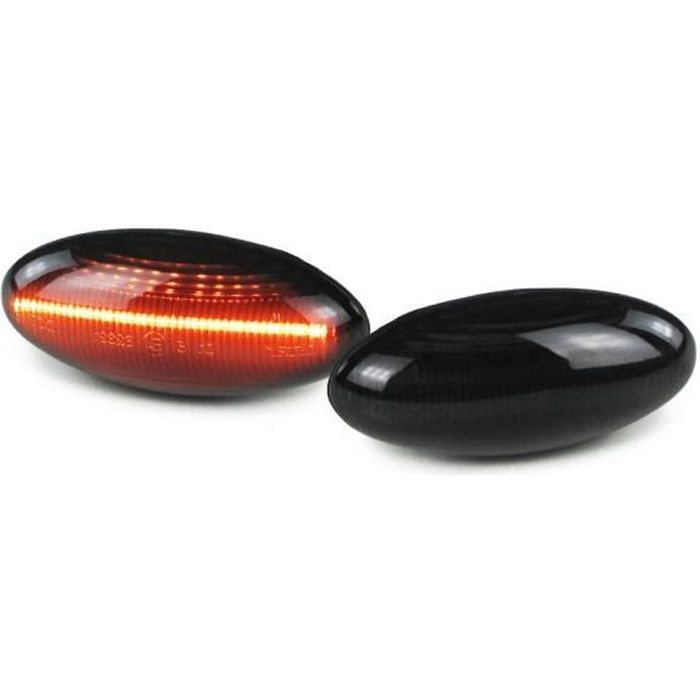 2 CLIGNOTANT LATERAUX REPETITEUR NOIR A LED PEUGEOT 107 206 307 607 CITROEN C1 C2 C3 C5 CC SW