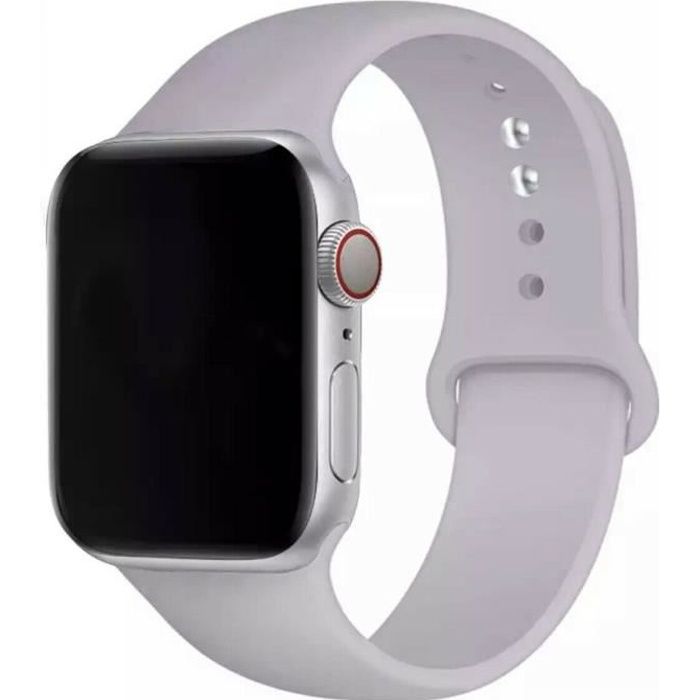 BRACELET SILICONE APPLE WATCH Série 6 5 4 3 2 1 SE 38/40 GRIS