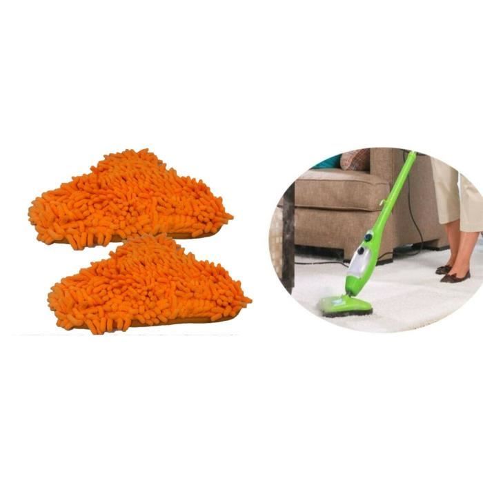 Lingettes de Rechange Microfibres de Texture Chenille Corail pour les Balais Vapeur H20 MOP X5 à tête triangulaire