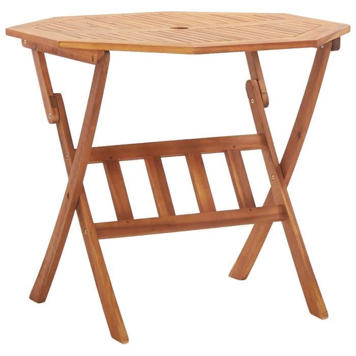 Table de Jardin Pliable - Table de reception pliante fête Buffet Jardin Camping Party- 90x75 cm Bois d'acacia massif
