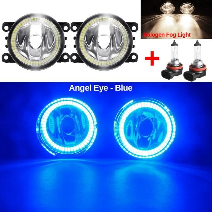 Warm White and Blue -Ensemble de phare antibrouillard Angel Eye pour Renault Megane 2-II 3-III 2002 – 2015, phare de pare choc avant