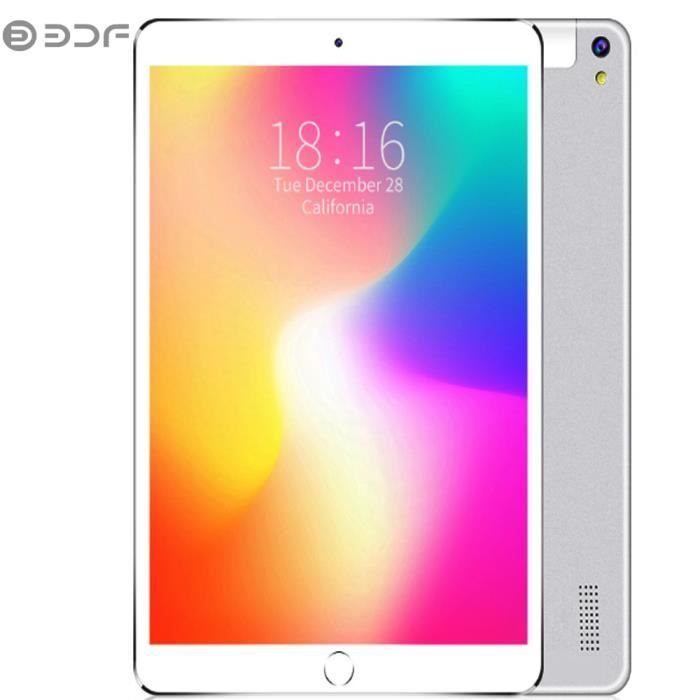 BDF Tablette PC Tactile 10.1 pouces Appel Tablet PC MTK 6580 3G - 4G Android 7.0 5000mAh - Argent