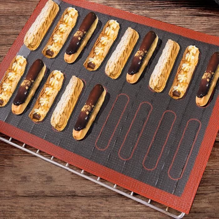 Tapis en Silicone 18 Eclair pâtisserie antiadhésive bouffée perforée revêtement tampon Macaron Cookie pain moule pour ou GF6846