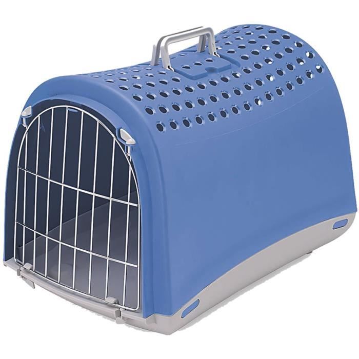 VADIGRAN Transport plastique Linus - 50x32x34,5 cm - Bleu - Pour chat