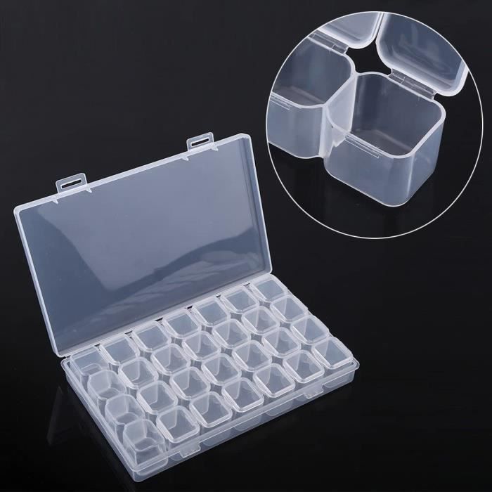 Boîte de rangement en plastique,avec 28 compartiments amovibles pour bijoux,pour Bijoux,Perles,Pèche,Accessoire de Couture,Outil
