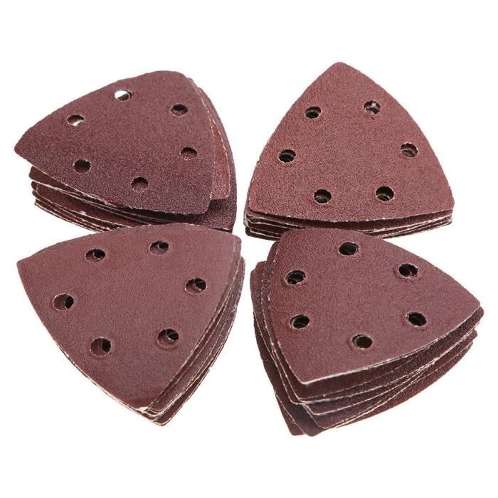 Fdit papier de verre 50pcs ponceuse à grain ponçage tampons de papier de polissage ensemble de papier abrasif abrasif triangulaire