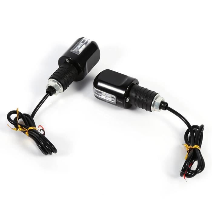 Acouto 1 Paire de Moto 7/8 '' Poignée Bar Fin 6 LED Clignotant Indicateur Ambre Lumière