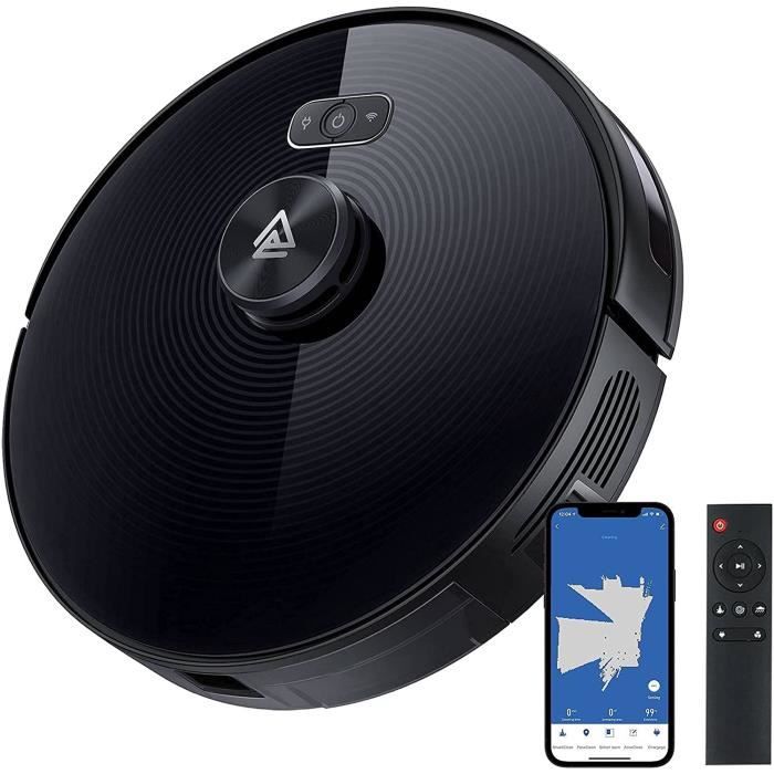 AUKEY Aspirateur Robot Forte Puissance d'Aspiration, Nettoyage et Balayage Multifonction 2 en 1, Connecté Appli et Wifi, LDS-01