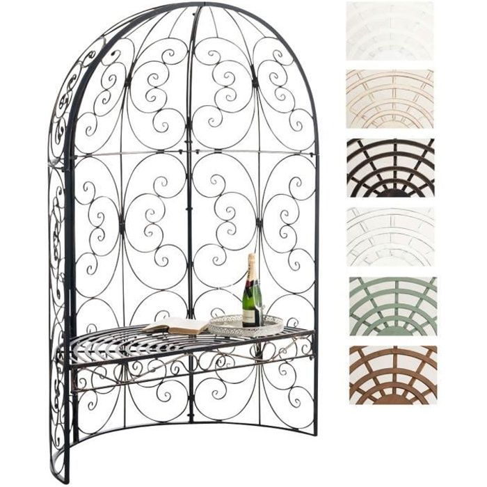 CLP Banc de Jardin ROSIE Banquette 2 Places avec Arche à Rosiers en Métal Support pour Plantes Grimpantes Arcade de Jardin I