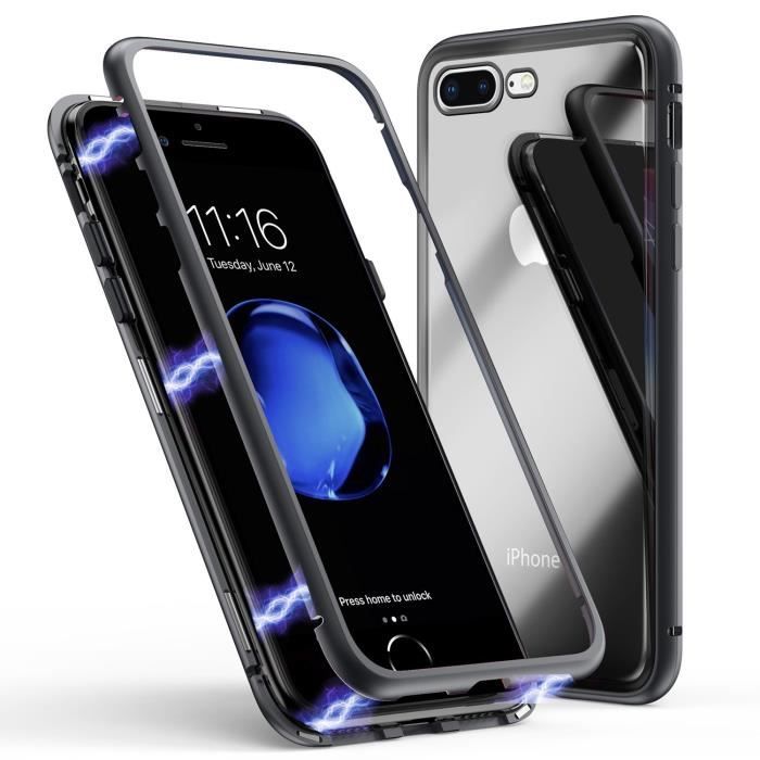 Coque magnétique pour iPhone 7 Plus Noir