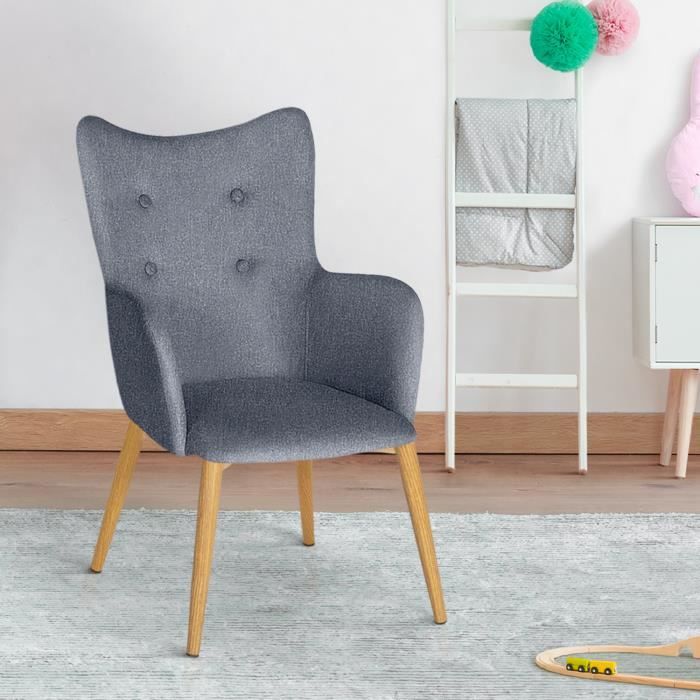 ID MARKET - Fauteuil IVAR pour enfants gris anthracite