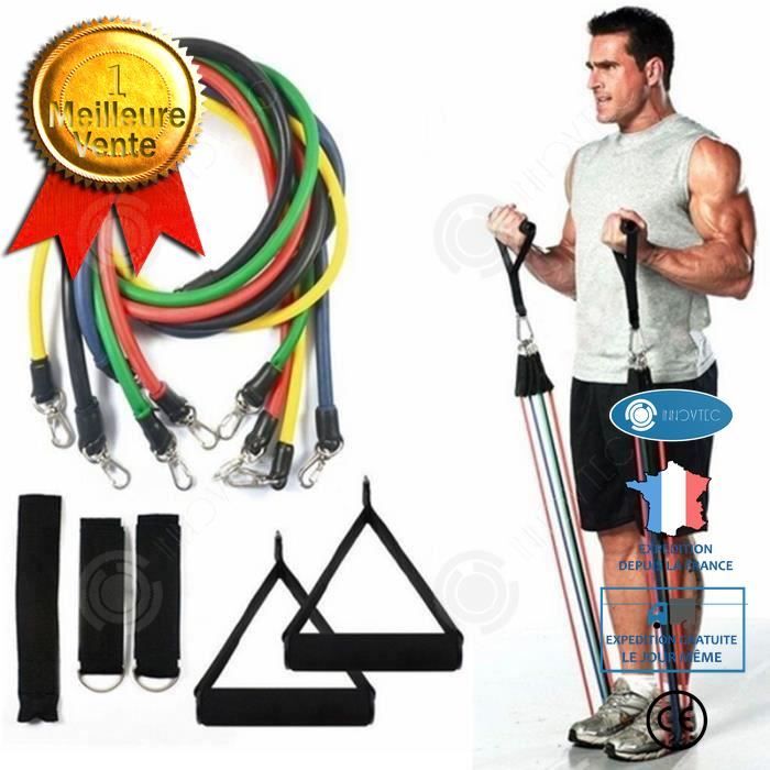 INN® élastiques fitness homme femme musculation 11pcs yoga gymnastique bande de résistance musculation fessiers jambe poignées