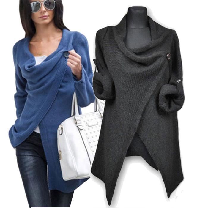 Poncho Pull Femme Gilet Tricot Cardigan Pullove...