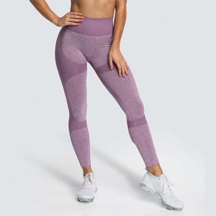 Taille haute pantalons de sport Leggings Yoga sans couture femmes Fitness solide athlétique entraînement longs collants de