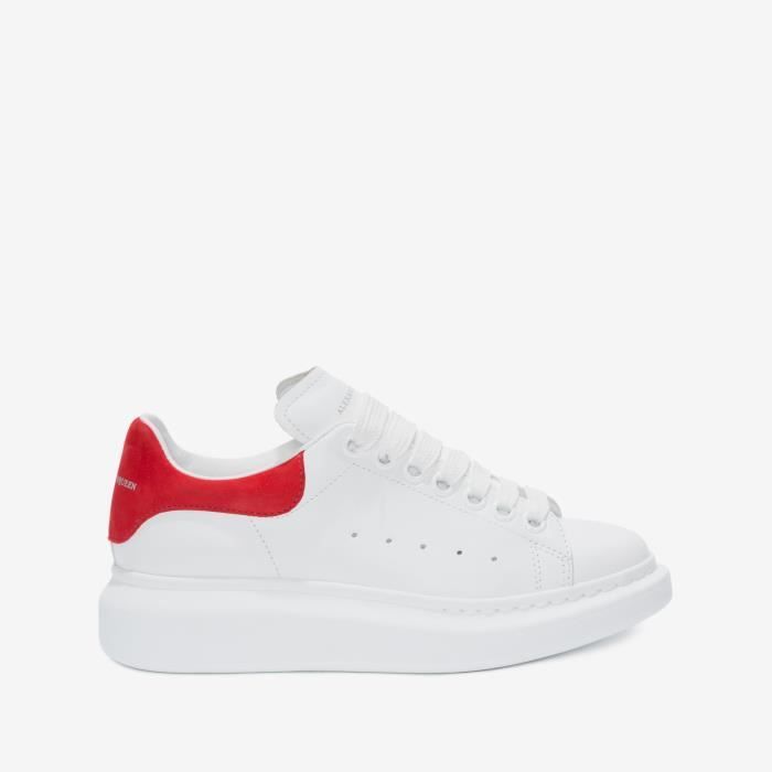 Alexanders Mcqueens MC Femme Homme Basket Chaussur Blanche et Rouge Pas Cher