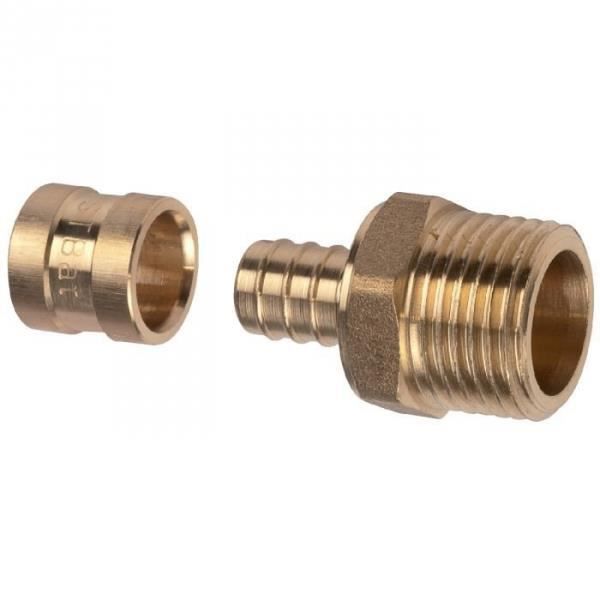 Raccord PER droit à glissement - M 1/2' - Ø 16 mm - PB tub