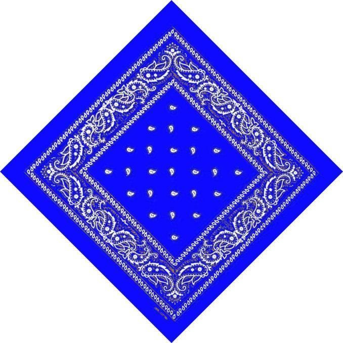 LOT 6 BANDANAS BLEU 100% COTON Foulard Motif Paisley Homme Femme Enfant Fille Garçon Airsoft Paintball Country Moto Motard Biker ...