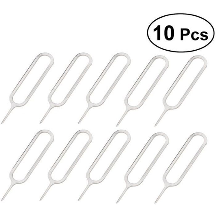 10 pièces Slim Eject Pin Sim Card Tool Éjection de l'aiguille de retrait Tray Remover pour Smasung Galaxy ADAPTATEUR DE CARTE SIM