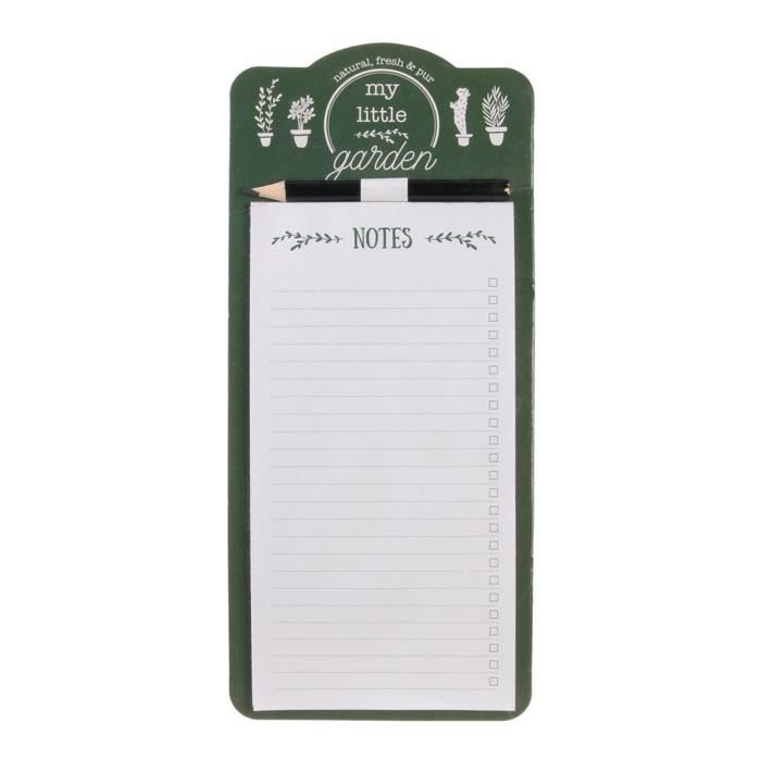 Mémo aimanté Little Market - L. 12 x H. 23 cm - Vert foncé