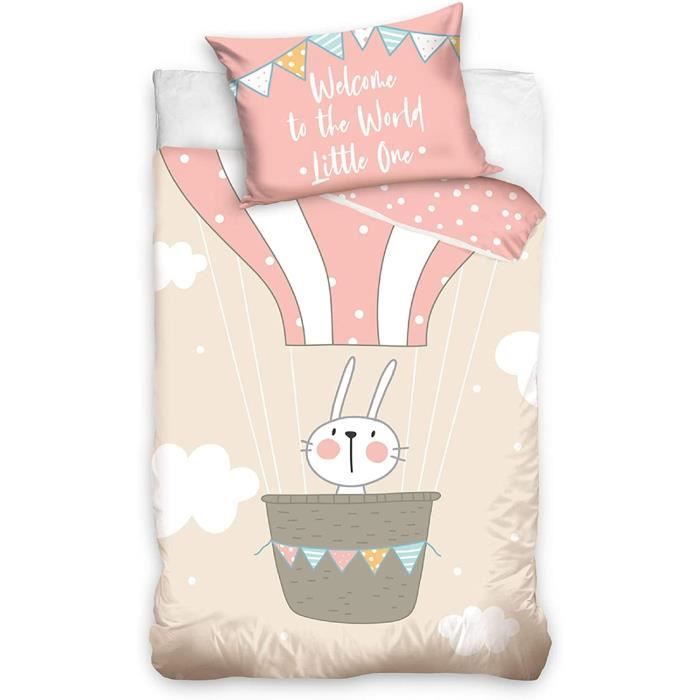 TOM housse de couette welcome rabbit junior 100 x 135 cm coton